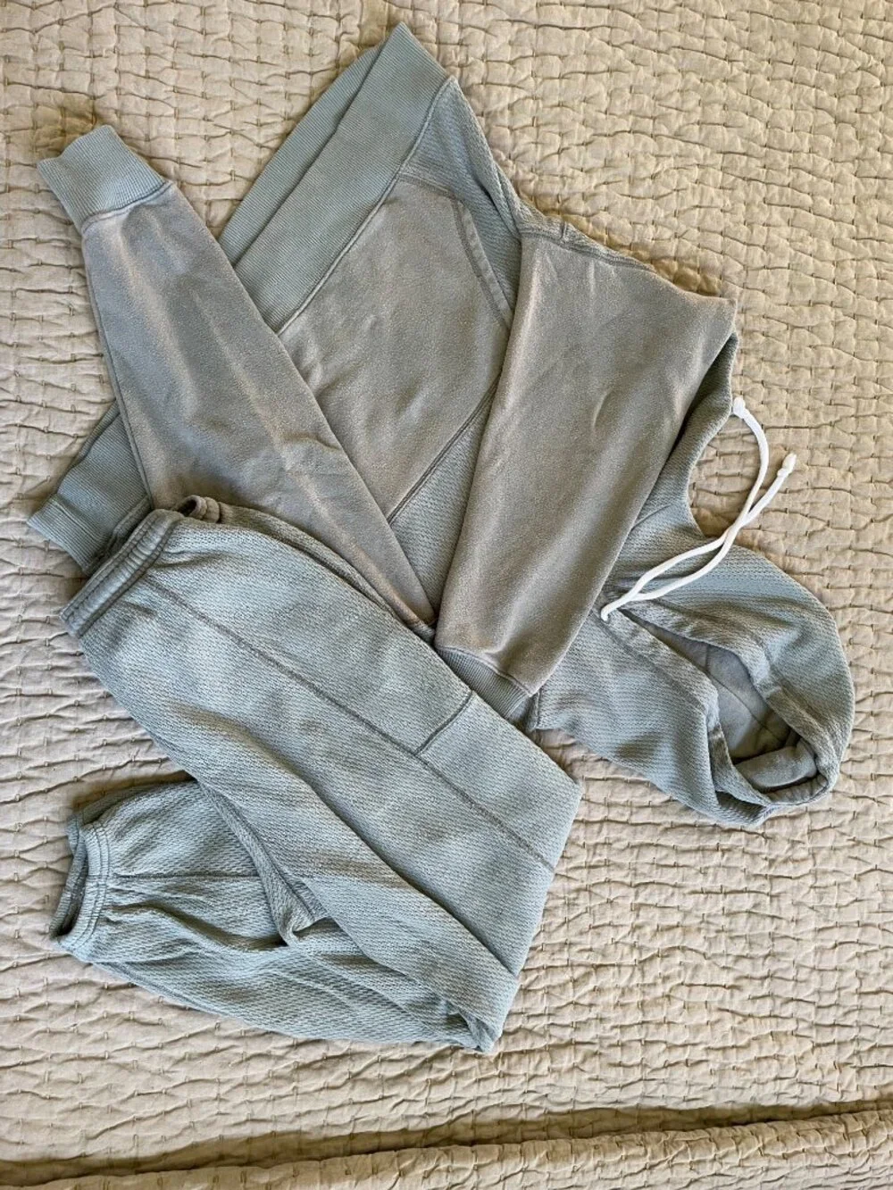 Aerie Matching Set Sweats, Cropped Sweatshirt and Sweatpants, Green Size Small